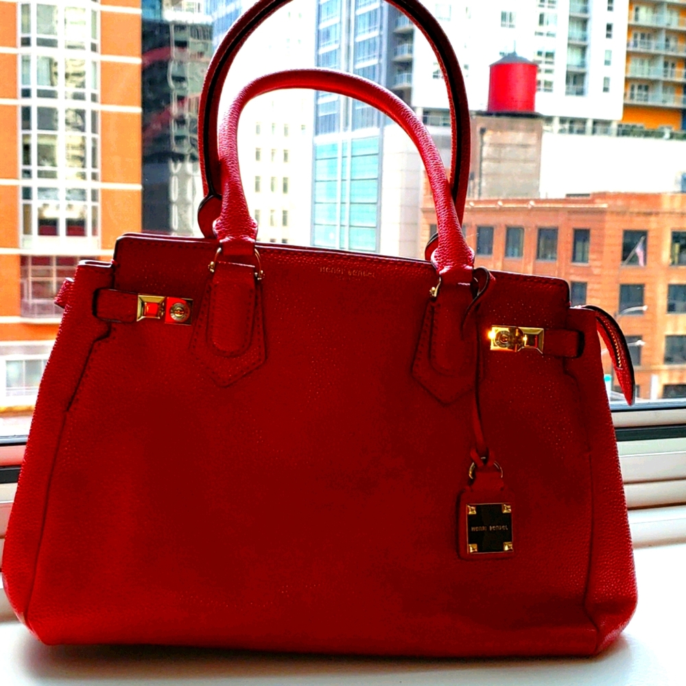 Rare Henri Bendel red handbag Carlyle vintage